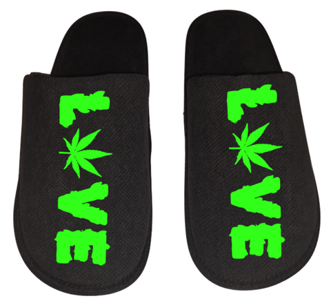 Love Medical Marijuana mmj medicinal weed 4:20 mary Jane Men's Slippers / House Shoes slides weed head dope dad husband gift