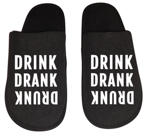 Drink drank drunk Funny Men's Slippers / House Shoes slides dad father husband gift