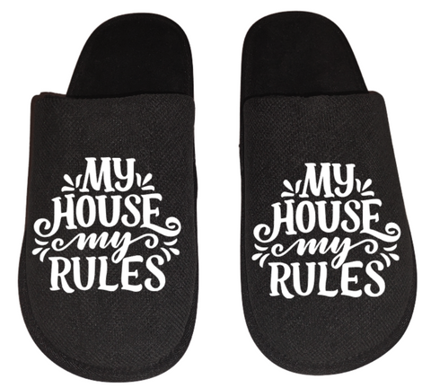 My house my rules Funny Men's Slippers / House Shoes slides dad father husband gift