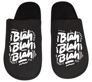 Blah blah blah Funny Men's Slippers / House Shoes slides dad father husband gift