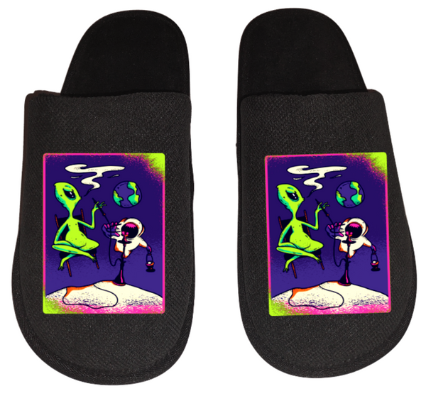 Alien MMJ 420 weed marijuana Slippers Men's House Shoe