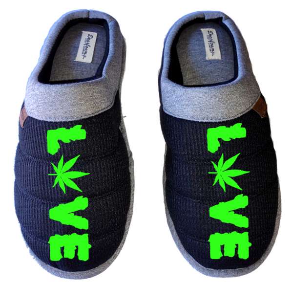 Love Medical Marijuana mmj medicinal weed 4:20 mary Jane DF by DEARFOAMS Men's Slippers / House Shoes slides head dope dad husband gift