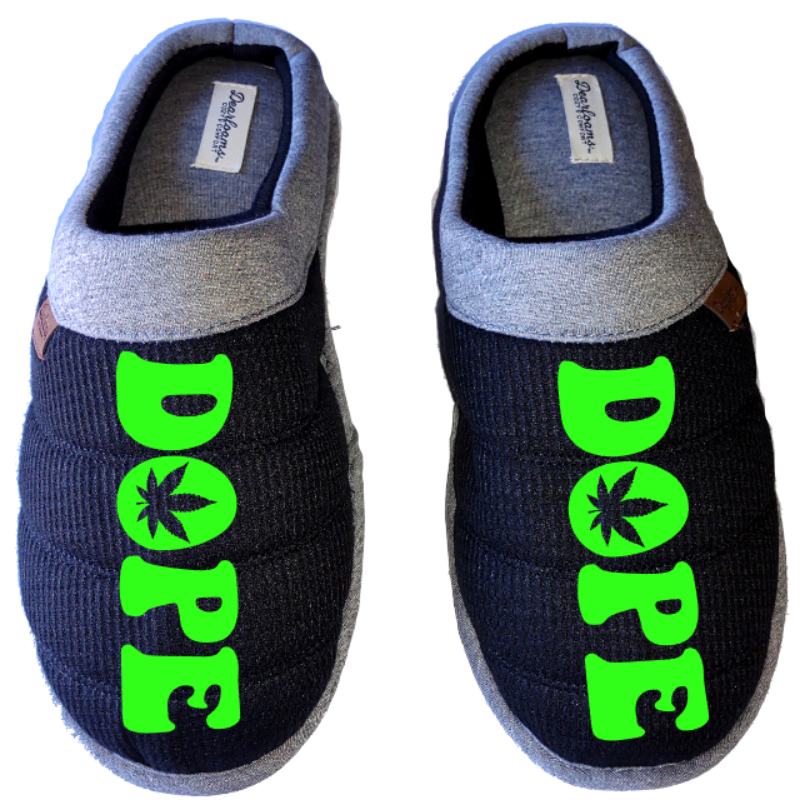 Dope Medical Marijuana mmj medicinal weed 4:20 mary Jane DF by DEARFOAMS Men's Slippers / House Shoes slides head dope dad husband gift