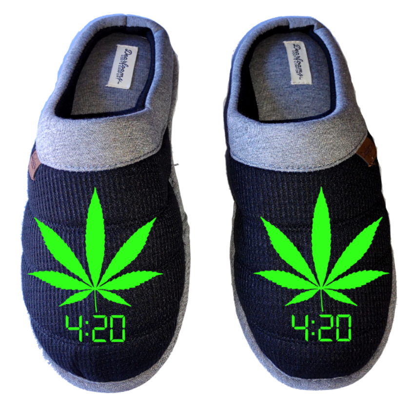 four twenty 420 Medical Marijuana mmj medicinal weed 4:20 DF by DEARFOAMS Men's Slippers House Shoes slides head dope dad gift husband