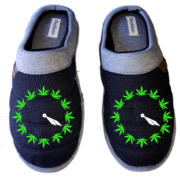 Weed time 420 clock Medical Marijuana mmj medicinal 4:20 mary Jane DF by DEARFOAMS Men's Slippers House Shoes head dope dad husband gift