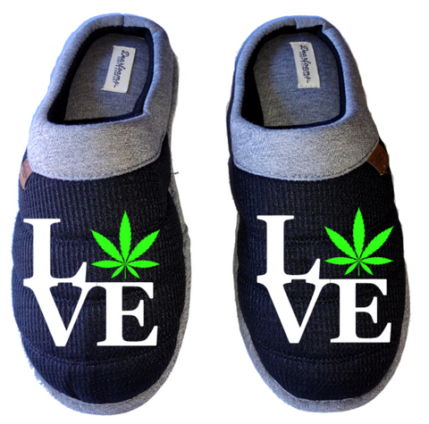 Love Medical Marijuana mmj medicinal weed 4:20 mary Jane DF by DEARFOAMS Men's Slippers / House Shoes slides head dope dad husband gift