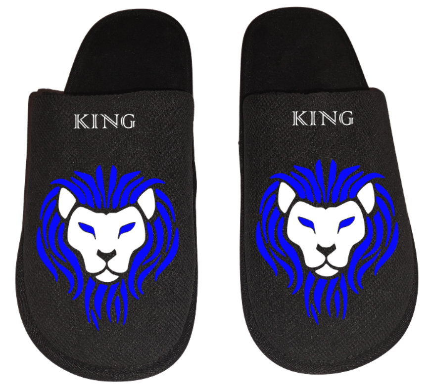 King Lion Crown Alpha Male Men's Slippers / House Shoes slides gift