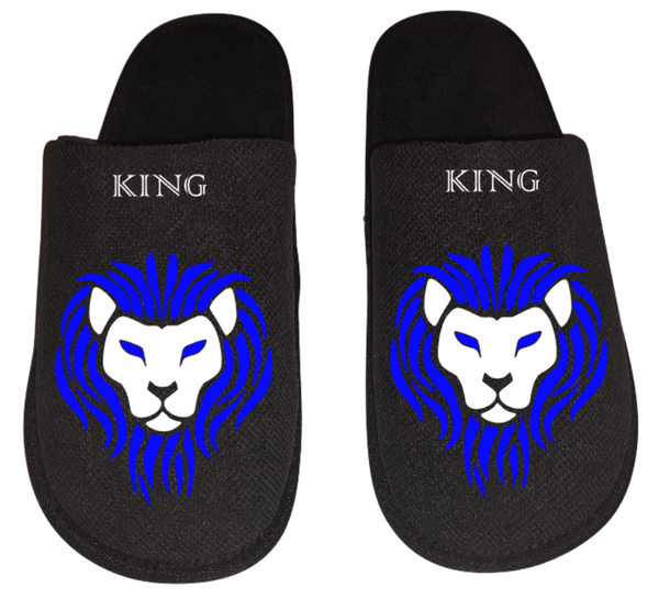 King Lion Crown Alpha Male Men's Slippers / House Shoes slides gift