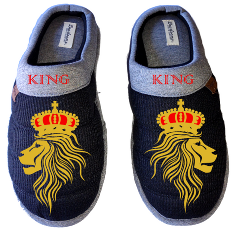 Lion King Crown Alpha Male 1 DF by DEARFOAMS Men's Slippers / House Shoes slides gift