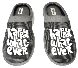 happy whatever funny DF by DEARFOAMS Men's Slippers / House Shoes slides dad father husband gift