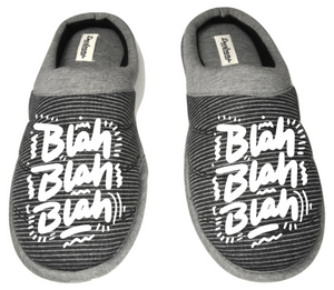 Blah blah blah funny DF by DEARFOAMS Men's Slippers / House Shoes slides dad father husband gift