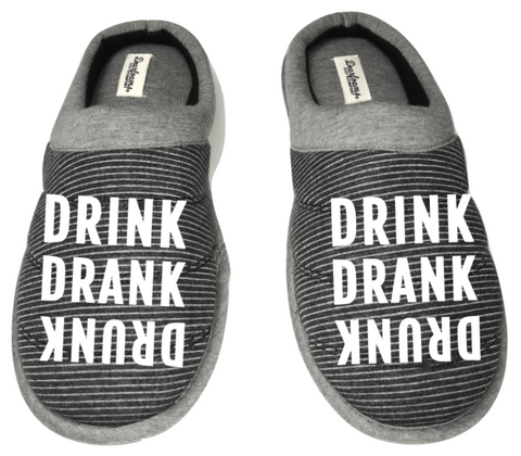 Drink drank drunk funny DF by DEARFOAMS Men's Slippers / House Shoes slides dad father husband gift