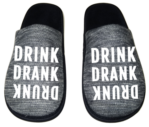 Drink drank drunk Funny Men's Slippers / House Shoes slides dad father husband gift
