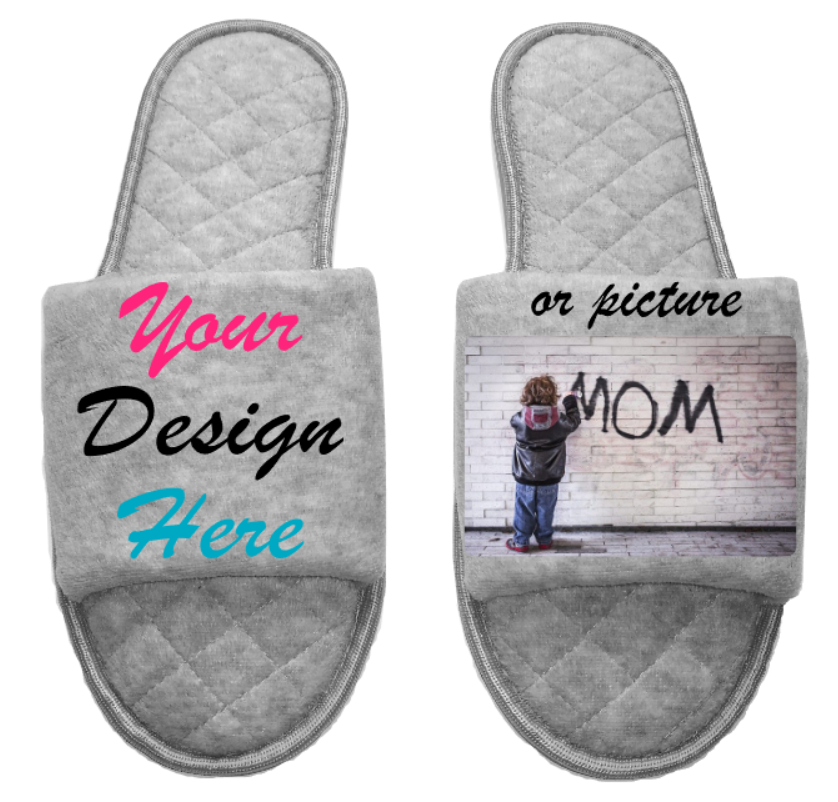 Personalized Women's open toe Slippers House Shoes slides mom sister daughter custom gift
