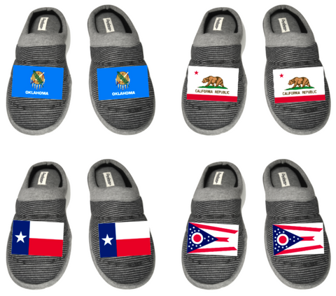 USA State flag DF by DEARFOAMS Men's Slippers House Shoes slides gift flags ALL 50 states