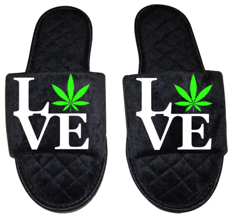 Love Medical Marijuana mmj medicinal weed 4:20 mary Jane Women's open toe Slippers House Shoes slides mom sister daughter custom gift