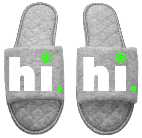 Hi High Medical Marijuana mmj medicinal weed 4:20 mary Jane Women's open toe Slippers House Shoes slides mom sister daughter custom gift