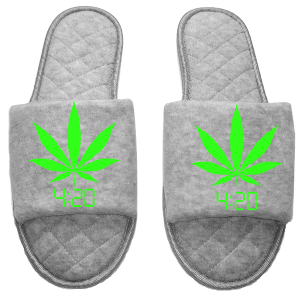 420 Medical Marijuana mmj medicinal weed 4:20 mary Jane Women's open toe Slippers House Shoes slides mom sister daughter custom gift