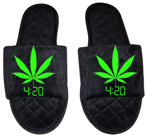 420 Medical Marijuana mmj medicinal weed 4:20 mary Jane Women's open toe Slippers House Shoes slides mom sister daughter custom gift