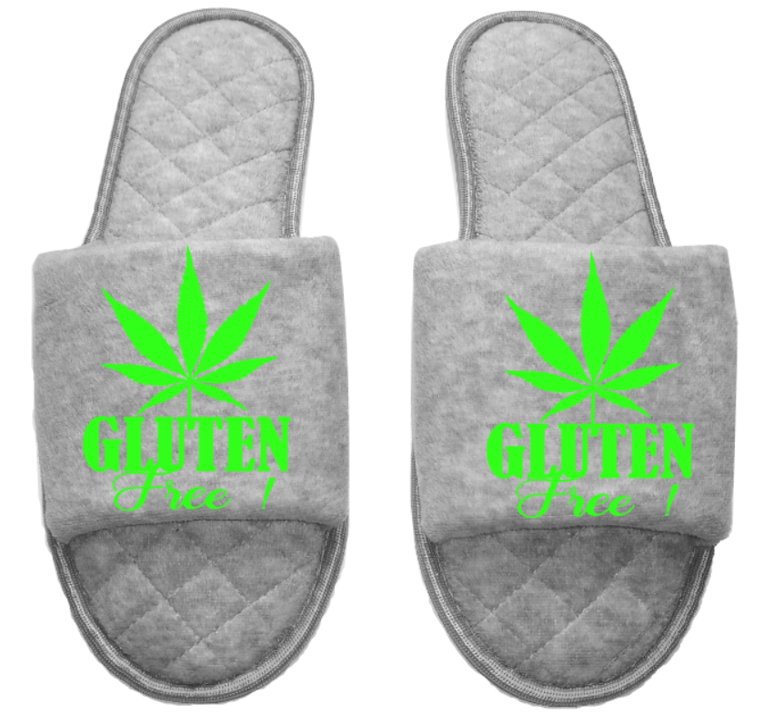 Gluten free Medical Marijuana mmj medicinal weed 4:20 mary Jane Women's open toe Slippers House Shoes slides mom sister daughter custom gift