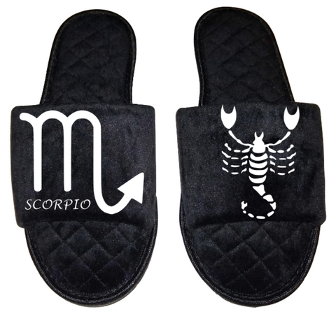 Scorpio Zodiac sign Astrology Horoscope Women's open toe Slippers House Shoes slides mom sister daughter custom gift
