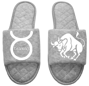 Taurus Zodiac sign Astrology Horoscope Women's open toe Slippers House Shoes slides mom sister daughter custom gift