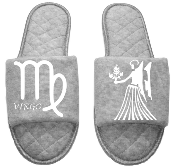 Virgo Zodiac sign Astrology Horoscope Women's open toe Slippers House Shoes slides mom sister daughter custom gift