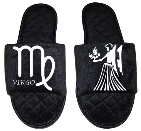 Virgo Zodiac sign Astrology Horoscope Women's open toe Slippers House Shoes slides mom sister daughter custom gift