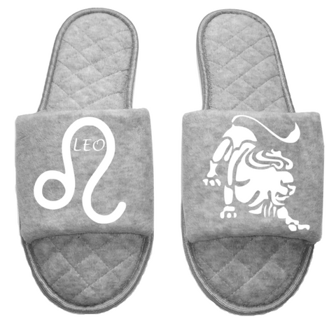 Leo Zodiac sign Astrology Horoscope Women's open toe Slippers House Shoes slides mom sister daughter custom gift