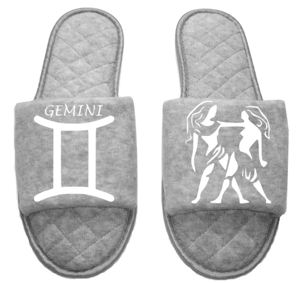 Gemini Zodiac sign Astrology Horoscope Women's open toe Slippers House Shoes slides mom sister daughter custom gift