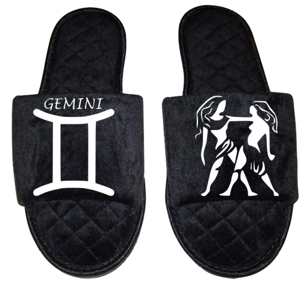 Gemini Zodiac sign Astrology Horoscope Women's open toe Slippers House Shoes slides mom sister daughter custom gift