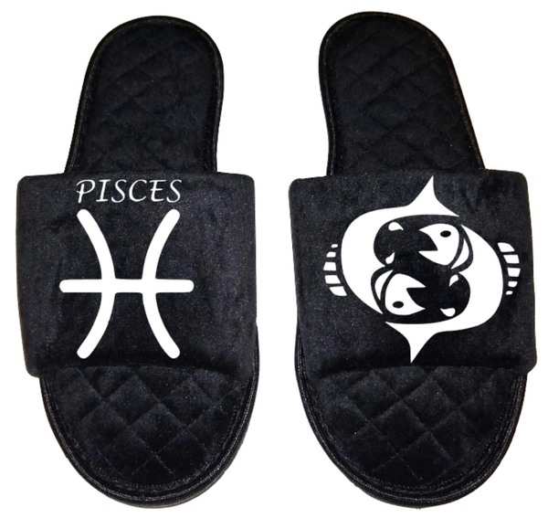 Pisces Zodiac sign Astrology Horoscope Women's open toe Slippers House Shoes slides mom sister daughter custom gift