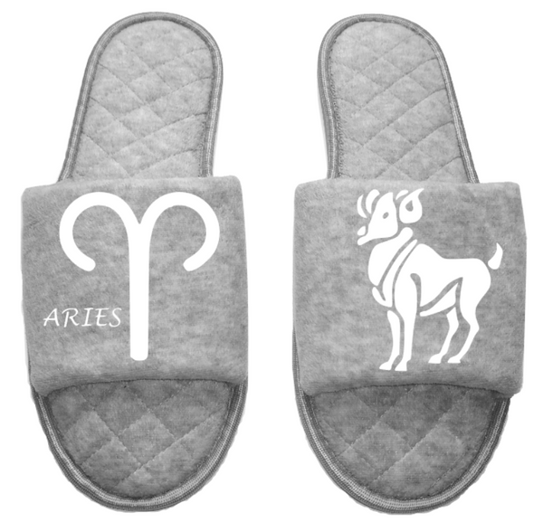 Aries Zodiac sign Astrology Horoscope Women's open toe Slippers House Shoes slides mom sister daughter custom gift