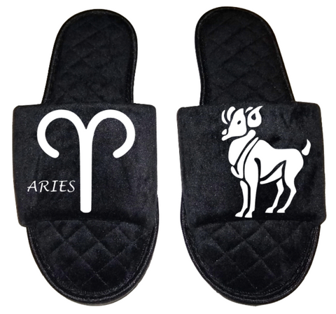 Aries Zodiac sign Astrology Horoscope Women's open toe Slippers House Shoes slides mom sister daughter custom gift