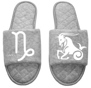 Capricorn Zodiac sign Astrology Horoscope Women's open toe Slippers House Shoes slides mom sister daughter custom gift