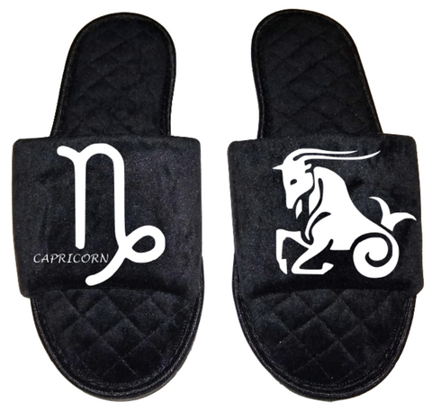 Capricorn Zodiac sign Astrology Horoscope Women's open toe Slippers House Shoes slides mom sister daughter custom gift